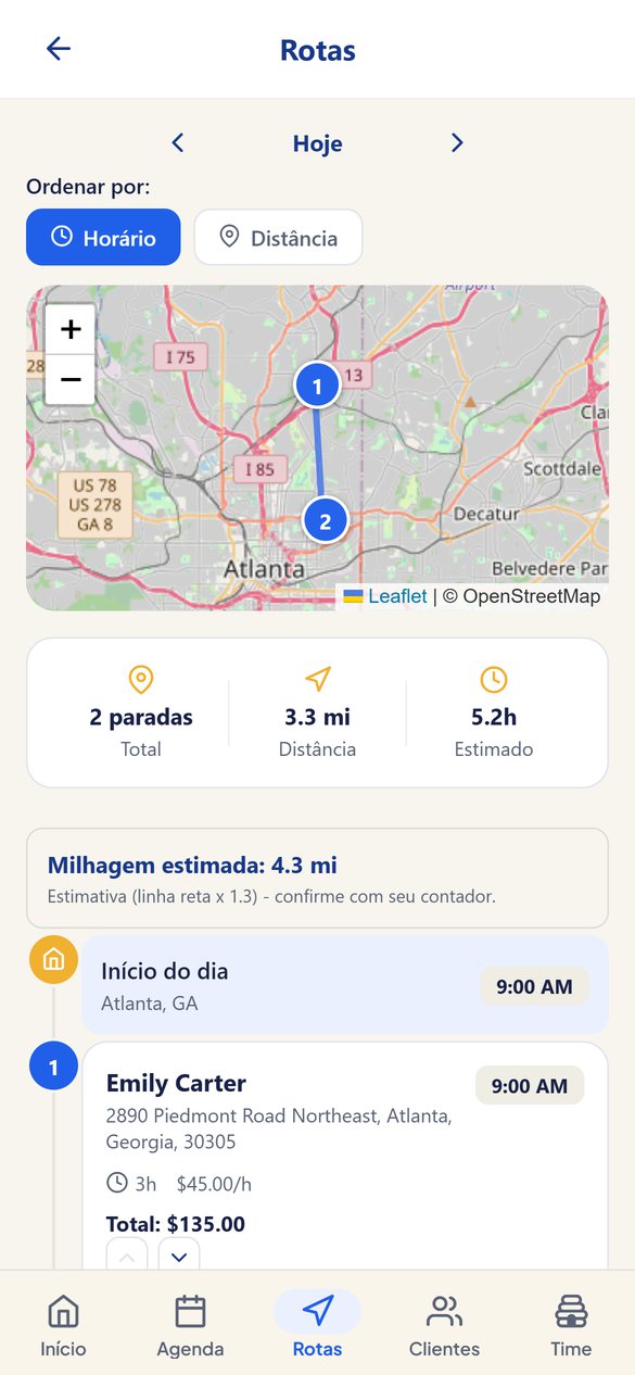 Suas paradas na ordem por distância, pra dirigir menos.
